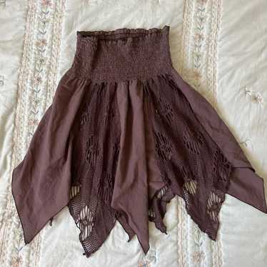 [Margesherwood ] / ☆ LACE TRACK MIDI SKIRT / brown BOTTOM - MARGESHERWOOD