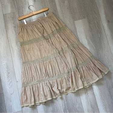 Preloved Women's Midi Skirt - Tan - L – Bohemian … - image 1