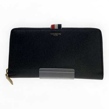 長財布 THOM BROWNE BLACK LEATHER PAVE WALLET THOM BROWNE | Pebble grain leather zip around wallet | Men