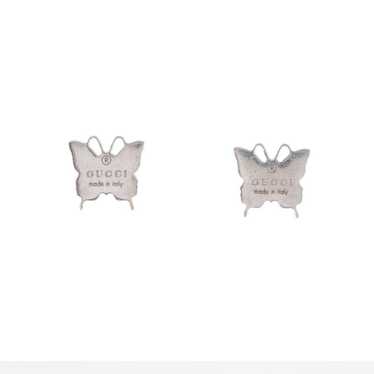 GUCCI★素敵！STERLING SILVER LOGO BUTTERFLY STUD Earrings 🆕️ Authentic GUCCI .925 STERLING SILVER LOGO BUTTERFLY