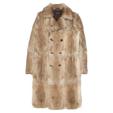GUCCI★素敵！Ivory Single-Breasted Faux Fur Trim Coat Gucci - Faux fur-trimmed wool jacket Gucci