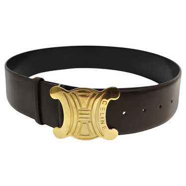 ヴィンテージ　CELINE ゴールド ベルト ラージ　ロゴ　バブル　80 90年 Vintage celine belt leather - Gem