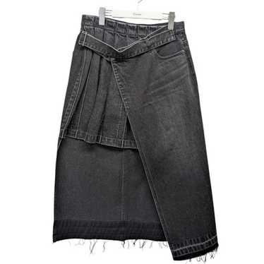 スカート sacai SS25 DENIM MIX SKIRT (25 07718 499) Sacai: Women's Denim Mix Skirt (Indigo) | DSML E-SHOP