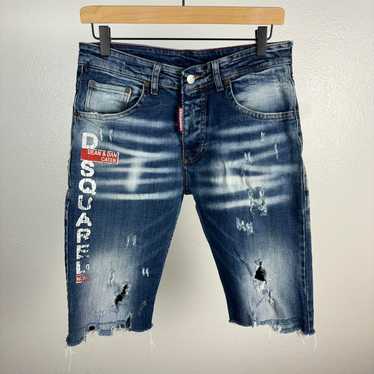 パンツ Dsquared damaged denim jeans jorts Dsquared damaged denim jeans jorts