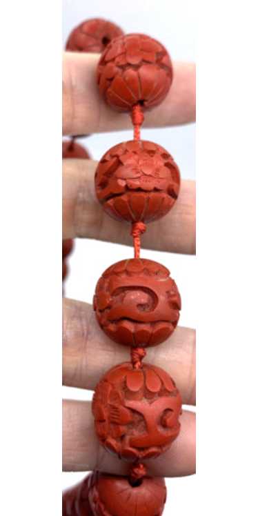 Cinnabar red beads - Gem