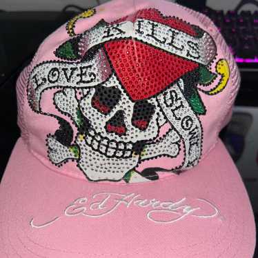 Ed Hardy Black & Pink Trucker Hat エドハーディー キャップ Ed Hardy Skull Trucker Hat - Pink/combo | Fashion Nova