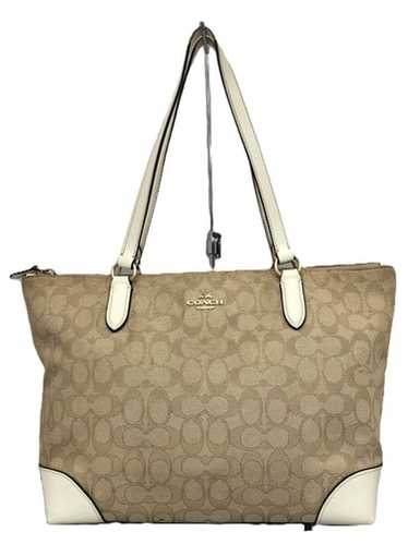 トートバッグ COACH Outline Signature Zip Tote F29958 Coach F29958 Signature Jacquard Zip Tote Bag - Light Khaki