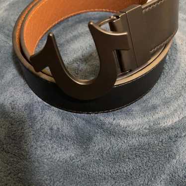New True Religion Mens Touring Belt Iconic Black Concert
