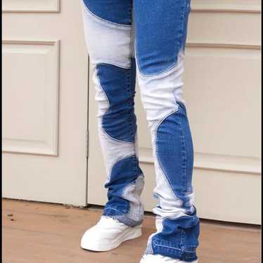 Stacked white guapi jeans - Gem