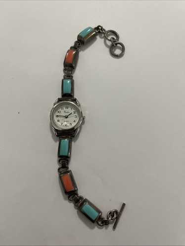 時計 Nadia vintage Indian jewelry Watch Vintage Lapis Inlay Sterling Silver Nadia Quartz Watch