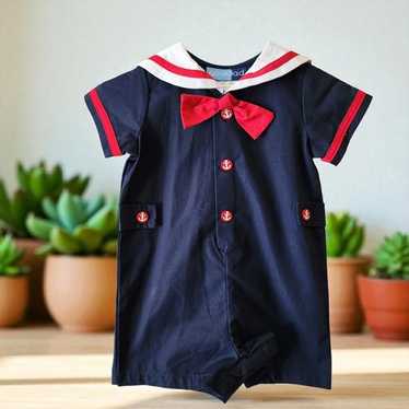 Ameri VINTAGE SAILOR SCARF ROMPERS Vintage baby boy sailor - Gem