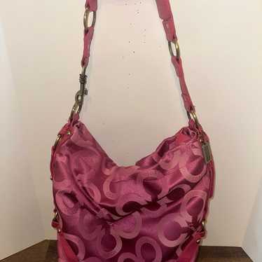 バッグ Vintage Coach Poppy Leather Shoulder Bag COACH Vintage Poppy Petal Signature Highlight Shoulder Bag
