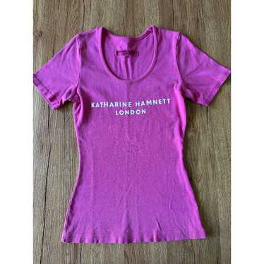 KATHARINE HAMNETT◆Tシャツ/S/コットン/PNK PEACE PINK ORGANIC COTTON T-SHIRT