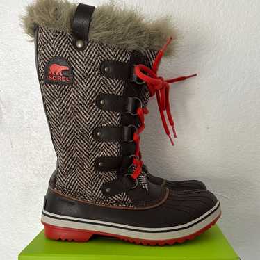 SOREL RAIN ANKLE ブーツ 黒/茶色/赤 ヒール付き Sorel womens red rain - Gem