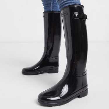ハンター　W ORG TALL BT REFINED B STRAP （BLK） Amazon.com | Hunter Refined Tall Studded Back Strap Boot