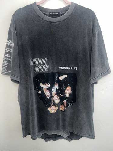 【BALENCIAGA】UPSIDE DOWN Tシャツ OVERSIZED ダメージ加工 バレンシアガ 22ss 698811-TMVC9 UPSIDE DOWN ダメージ加工