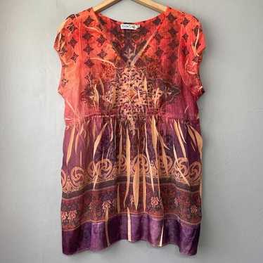 Unity Size XL Sheer Sublimation Tunic Top Boho Fa… - image 1
