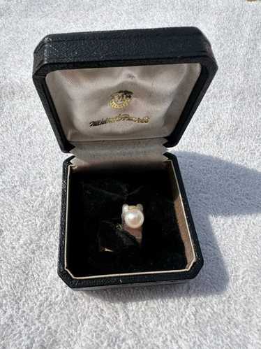 正規未 限定 ミキモト ヴィンテージ インフィニティタイピン トリニティラウンド Mikimoto Vintage Infinity Tie Pin Trinity Round Open Ring