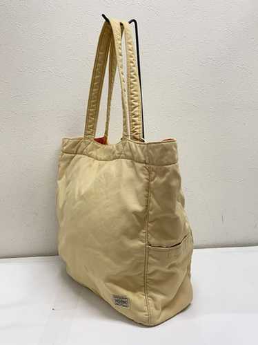 【PORTER】CREAM TOTE BAG Yoshida PORTER Cream Tote Bag Orange / Ivory Men Women Used