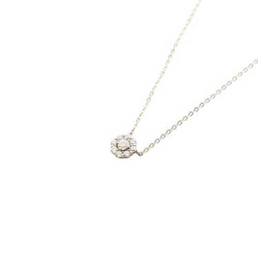 4℃ Canal 4 ℃ Necklace heart K10 Pink Gold/diamond heart 0.9g