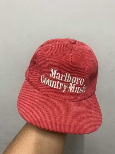 Marlboro Country Music キャップ 赤　80s USA製 Marlboro Country Music Logo Embroidery Corduroy Cap Trucker