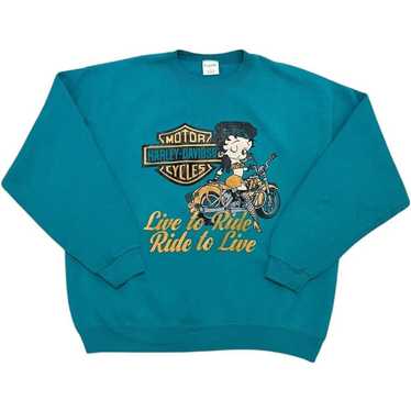 1990's \"Harley Davidson×Betty\" ブート スウェット Cartoon Network × Fruit Of The Loom × Vintage Betty's Boop x