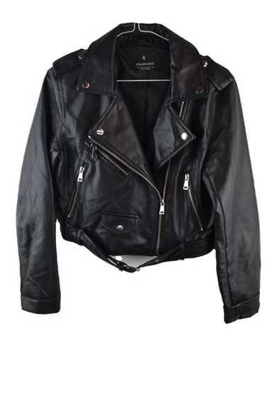 Stradivarius 黒 フェイクファー ジャケット M Faux suede zip-up jacket - Women's fashion | Stradivarius