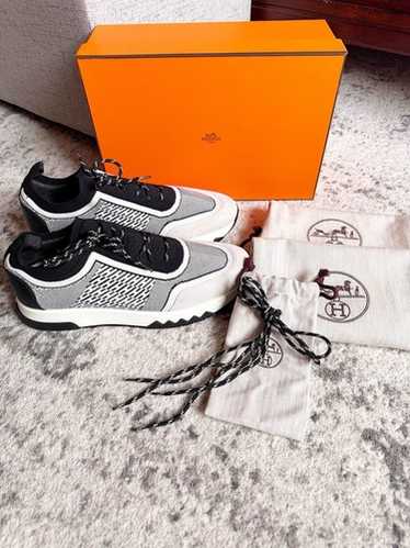 セール【HERMES】Sneakers H Limited Ed HERMES H Logo America White Leather Quicker