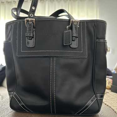 Vintage Coach Tote Bag With Handles, Tag, Information Holder