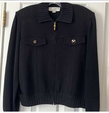 ST. John Sport By Marie Gray Women's Full Zip Black Coat