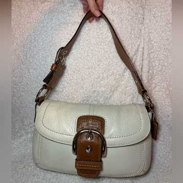 Vintage Y2K Coach White Leather Soho Shoulder Bag - Etsy