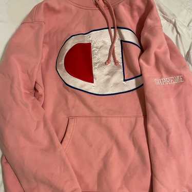 【Supreme x Champion】Hooded Sweatshirt★Pink★25SS★ Supreme Champion Hooded Sweatshirt (SS25) Pink Men's - SS25 - US