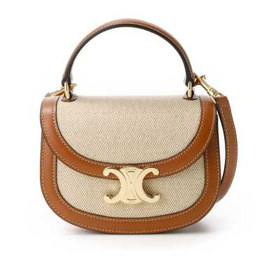 【限定数量】 Celine Mini Besace in Triomphe Tan Celine Tan Triomphe Canvas Mini Besace Bag – VintageSac