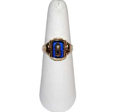 アクセサリー 30s vintage college ring 10k gold 14 Vintage Solid 10k White & Yellow Gold 1930 Class Ring - Size