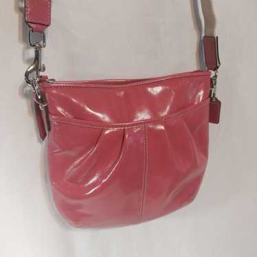 バッグ Coach Pink Soho Pleated Hobo Shoulder Coach Soho Hot Pink Pleated Leather Large Shoulder Bag Purse