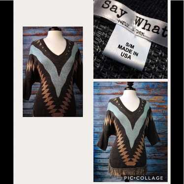 Cover Up. With Fringe Bottom Aztek Print Wester 2… - image 1