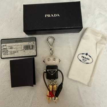バッグチャーム PRADA 'Soft Robot' keyring Soft Robot Re-Nylon bag charm in black - Prada | Mytheresa