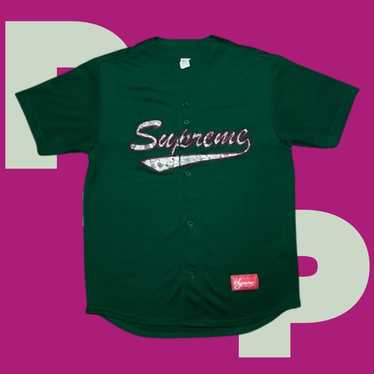 格安美品Supreme Snake Script Baseball Supreme Snake Script Logo Baseball Jersey (FW17) - $128