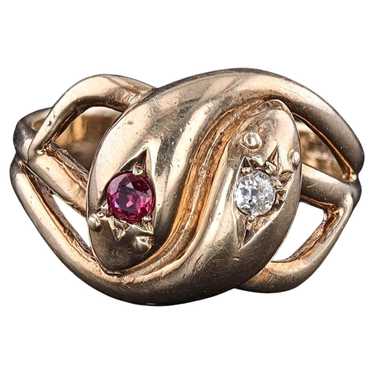 Vintage snake ring 9ct - Gem