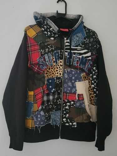【Supreme】Collegiate Patchwork Leather Hooded【se1177r】 Supreme Collegiate Patchwork Leather Hooded Sweatshirt