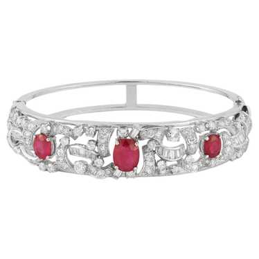 Ruby And Diamond Bangle Bracelet - image 1