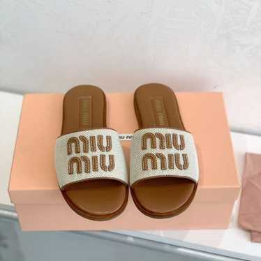 Miu Miu Logo Sandals - Gem