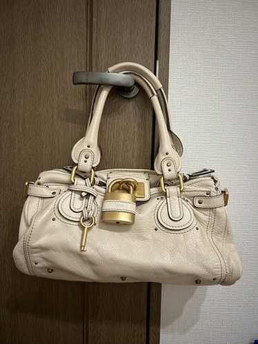 Chloé パディントン ホワイト Chloe Paddington Shoulder Bag Leather Off-White with Padlock