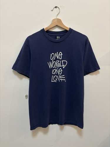 【ヴィンテージ】Stussy ONE WORLD ONE LOVE Tシャツ Vintage Stussy 80s One World One Love Faded Single Stitch T