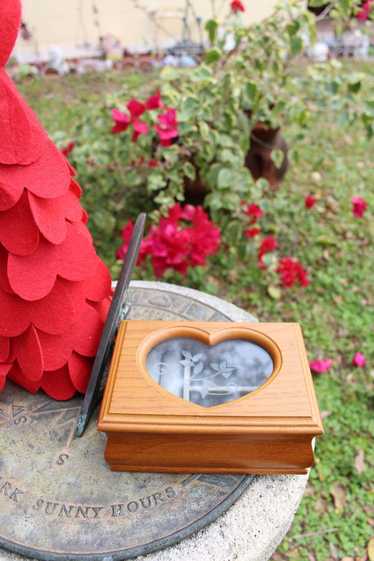 Wood heart box vintage - Gem