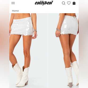 White Sequin Skirt- Edikted - image 1