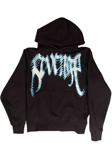 【REVENGE】SEAFOAM ALLOVER EMBROIDERED LOGO HOODIE Revenge Heavyweight Embroidered Black Hoodie Arch Logo DS
