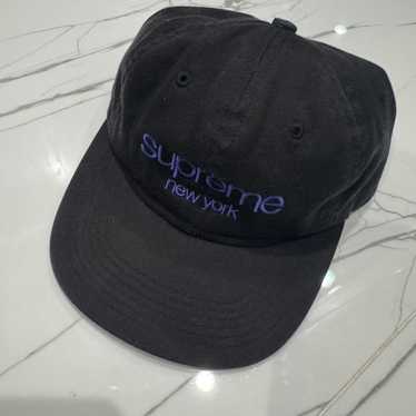 USA製90s00s SUPREME 本革ストライプ付き ボックスロゴ キャップ