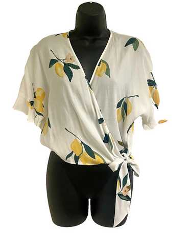 Rails Lemon Print Wrap Blouse _ Multi-Color _ Med… - image 1