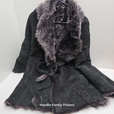 ビンテージ❣️Shearling ❣️黒 M秋冬❣️入手困難❣️昭和レトロ❣️ジャケット❣️ WARP AND WOOF ワープアンドウーフ Leather Jacket